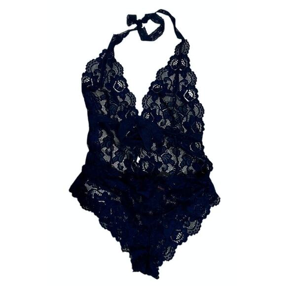 Adome Woman’s NAVY Blue Sheer Babydoll Lace Teddy. Blue not Black NWT Size XL - Picture 5 of 13